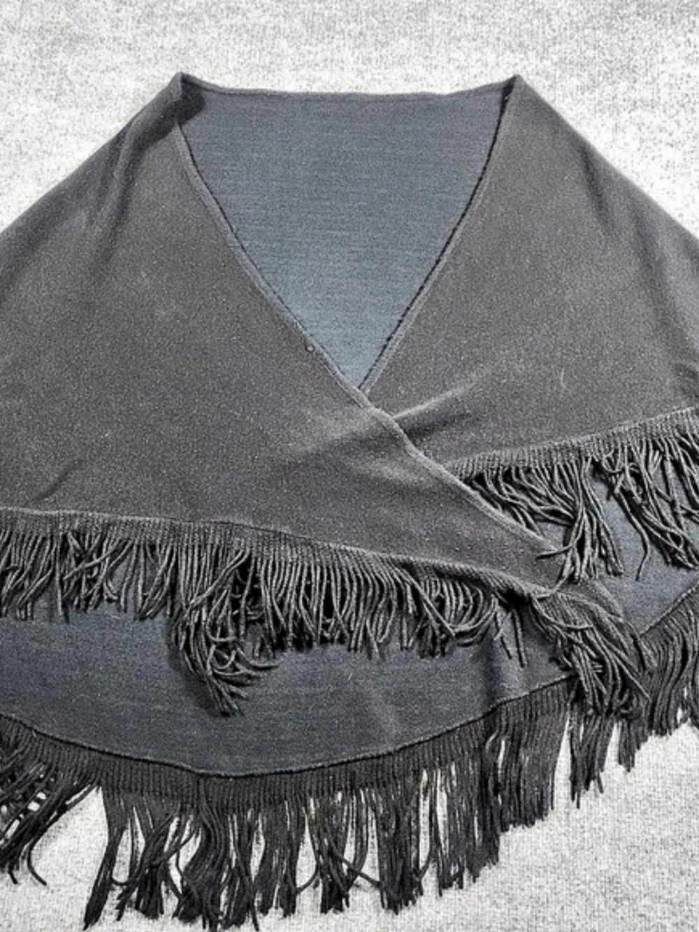 Black Fringed Wrap/Shawl